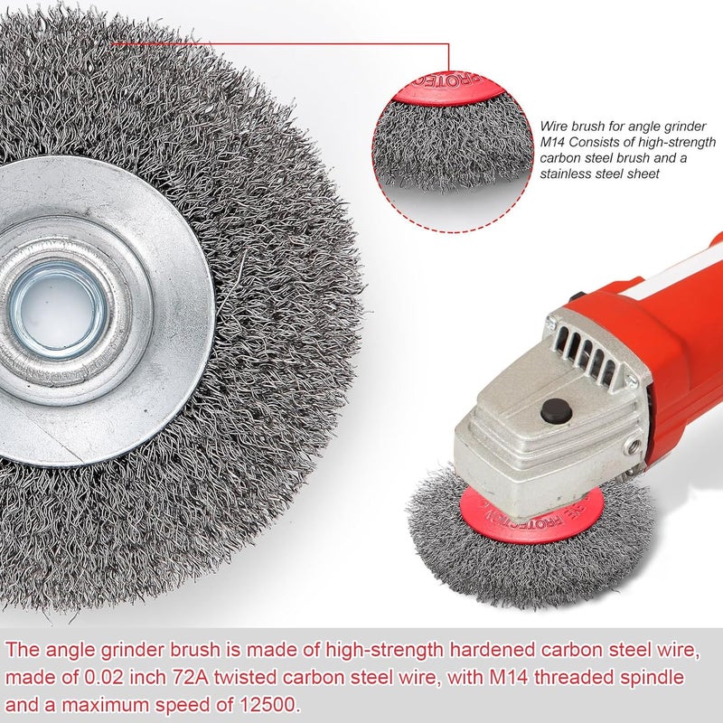 Idong 10 Pack Wire Wheels for Angle Grinder, 4 Inch Wire Wheel Brush for Angle Grinder, Knotted Coarse Crimped Wheels with M14 Thread Arbor, Cup Brush for Removing Rust, Corrosion, Paint - Image 5